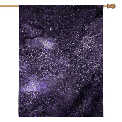 Dark Purple Cosmos Galaxy Space Print House Flag