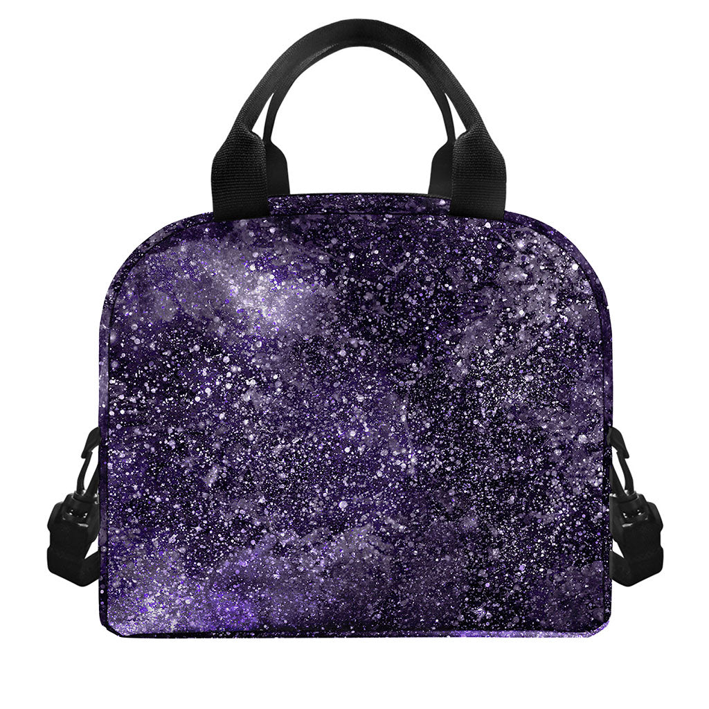 Dark Purple Cosmos Galaxy Space Print Insulated Lunch Bag