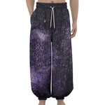 Dark Purple Cosmos Galaxy Space Print Lantern Pants