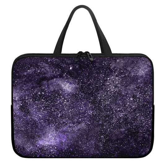 Dark Purple Cosmos Galaxy Space Print Laptop Sleeve With Handle