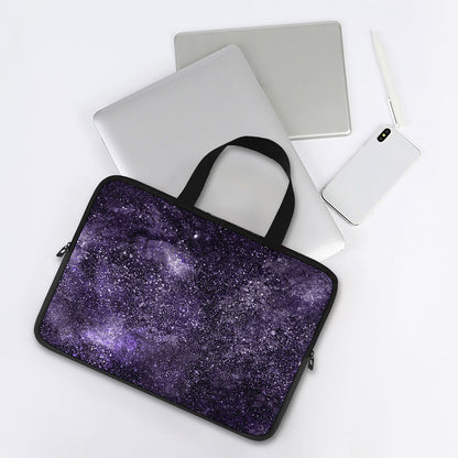 Dark Purple Cosmos Galaxy Space Print Laptop Sleeve With Handle