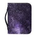 Dark Purple Cosmos Galaxy Space Print Leather Bible Cover