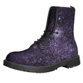 Dark Purple Cosmos Galaxy Space Print Lace-Up Boots