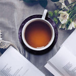 Dark Purple Cosmos Galaxy Space Print Leather Coaster Set