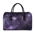 Dark Purple Cosmos Galaxy Space Print Leather Duffel Bag