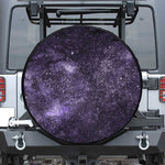 Dark Purple Cosmos Galaxy Space Print Leather Spare Tire Cover