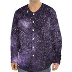 Dark Purple Cosmos Galaxy Space Print Long Sleeve Baseball Jersey