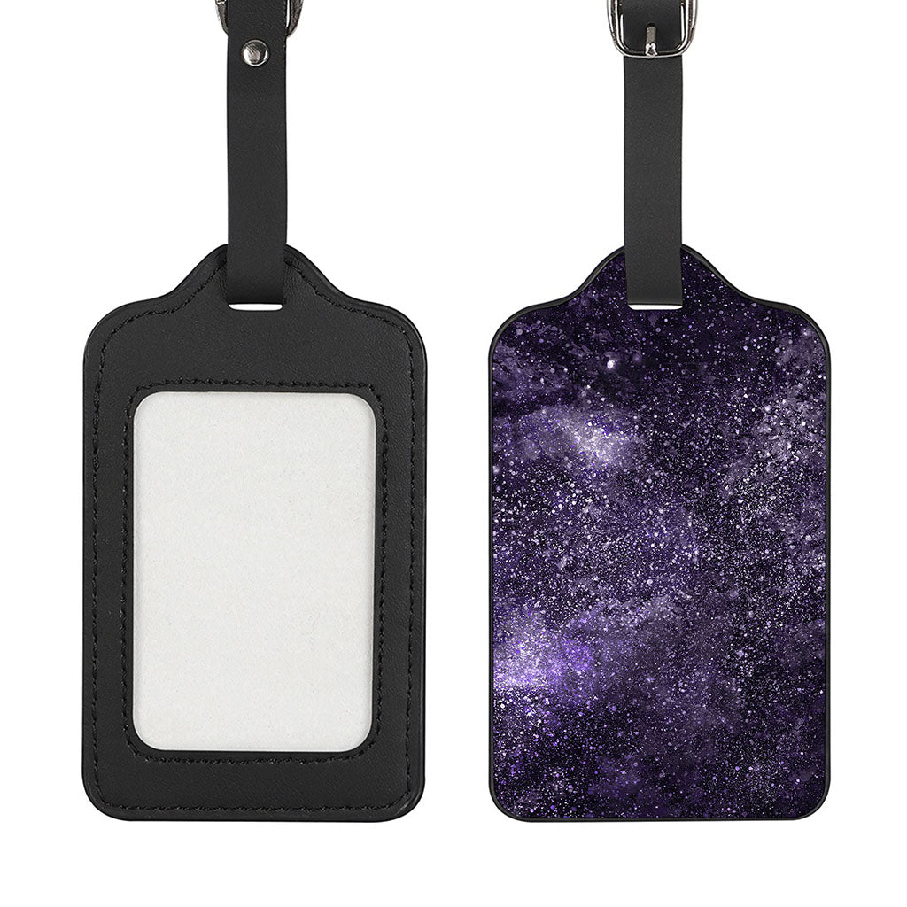 Dark Purple Cosmos Galaxy Space Print Luggage Tag