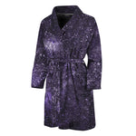 Dark Purple Cosmos Galaxy Space Print Men's Bathrobe