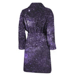 Dark Purple Cosmos Galaxy Space Print Men's Bathrobe