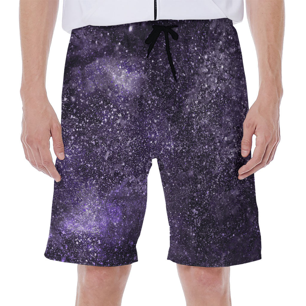 Dark Purple Cosmos Galaxy Space Print Men's Beach Shorts