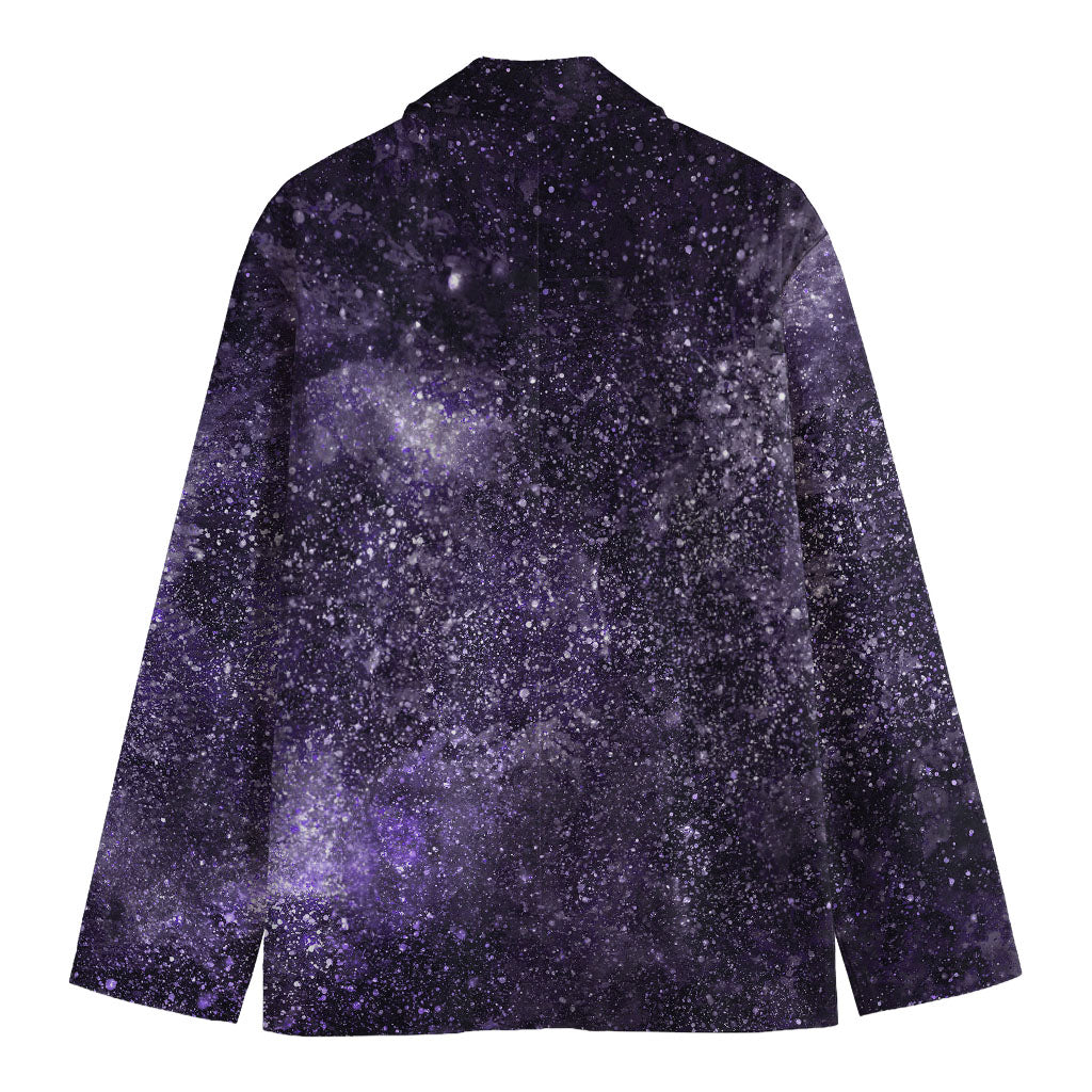 Dark Purple Cosmos Galaxy Space Print Men's Blazer