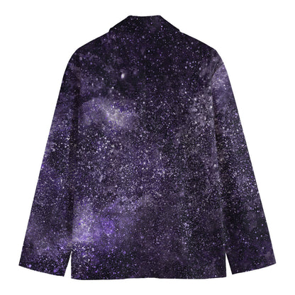 Dark Purple Cosmos Galaxy Space Print Men's Blazer