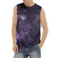 Dark Purple Cosmos Galaxy Space Print Men's Fitness Tank Top