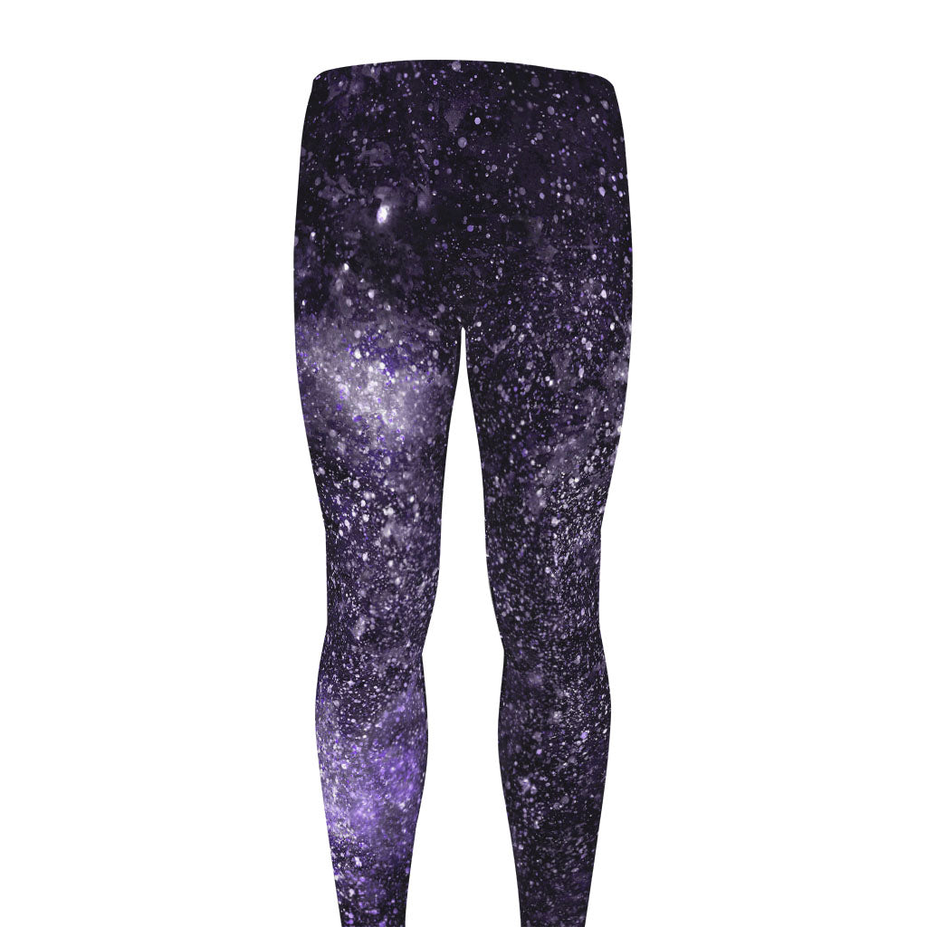 Dark Purple Cosmos Galaxy Space Print Men's leggings