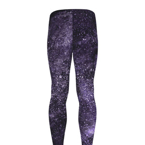 Dark Purple Cosmos Galaxy Space Print Men's leggings