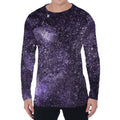 Dark Purple Cosmos Galaxy Space Print Men's Long Sleeve T-Shirt