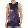 Dark Purple Cosmos Galaxy Space Print Men's Muscle Tank Top