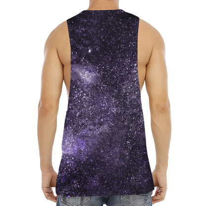 Dark Purple Cosmos Galaxy Space Print Men's Muscle Tank Top