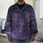 Dark Purple Cosmos Galaxy Space Print Men's Shirt Jacket