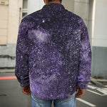 Dark Purple Cosmos Galaxy Space Print Men's Shirt Jacket