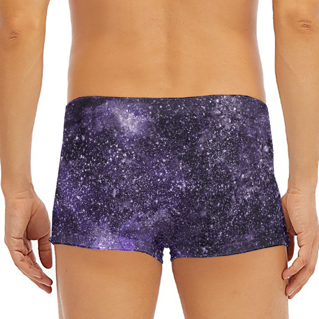 Dark Purple Cosmos Galaxy Space Print Men's Short Boxer Briefs