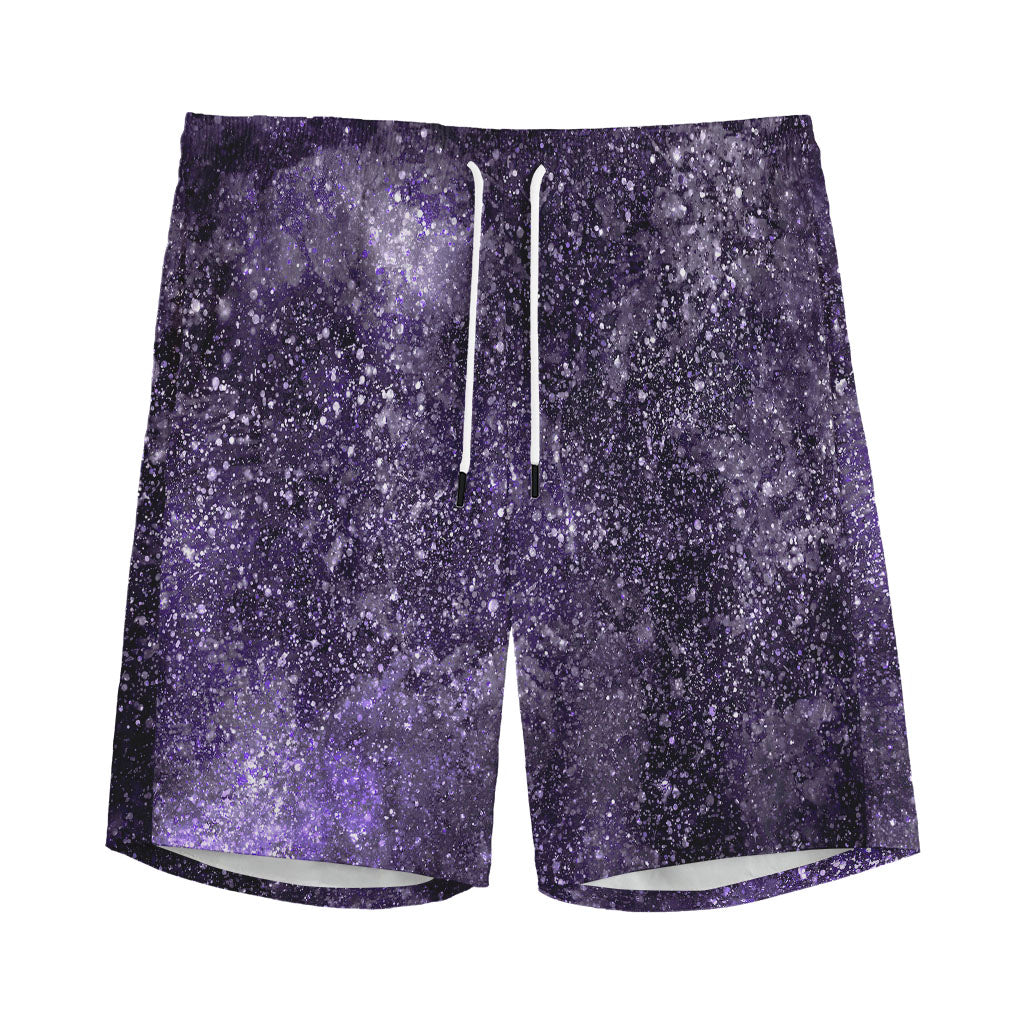 Dark Purple Cosmos Galaxy Space Print Men's Sports Shorts