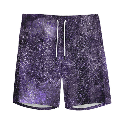 Dark Purple Cosmos Galaxy Space Print Men's Sports Shorts