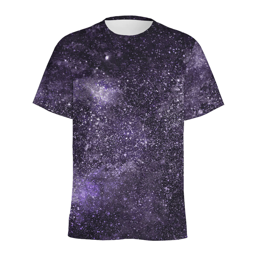 Dark Purple Cosmos Galaxy Space Print Men's Sports T-Shirt