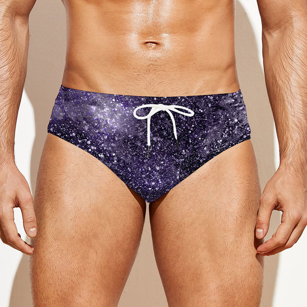 Dark Purple Cosmos Galaxy Space Print Men's Swim Briefs
