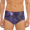 Dark Purple Cosmos Galaxy Space Print Men's Triangle Swim Briefs