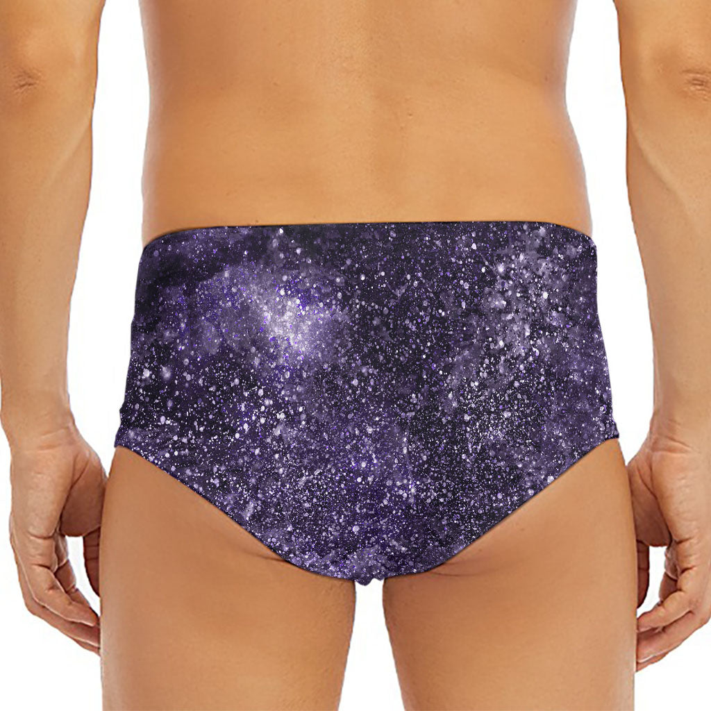 Dark Purple Cosmos Galaxy Space Print Men's Triangle Swim Briefs