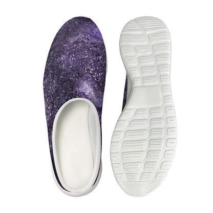 Dark Purple Cosmos Galaxy Space Print Mesh Casual Shoes