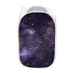 Dark Purple Cosmos Galaxy Space Print Mesh Laundry Hamper