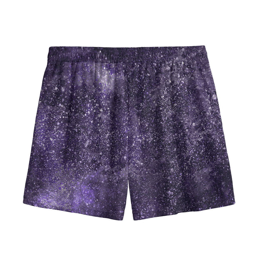 Dark Purple Cosmos Galaxy Space Print Mesh Shorts