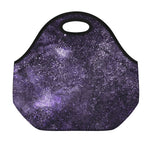 Dark Purple Cosmos Galaxy Space Print Neoprene Lunch Bag