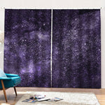 Dark Purple Cosmos Galaxy Space Print Pencil Pleat Curtains