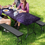 Dark Purple Cosmos Galaxy Space Print Picnic Table Cover
