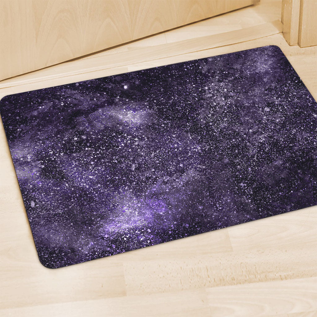 Dark Purple Cosmos Galaxy Space Print Polyester Doormat