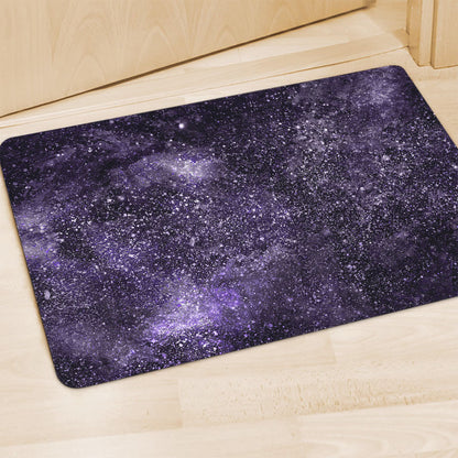 Dark Purple Cosmos Galaxy Space Print Polyester Doormat