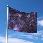 Dark Purple Cosmos Galaxy Space Print Polyester Flag