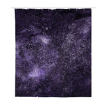 Dark Purple Cosmos Galaxy Space Print Polyester Shower Curtain