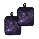 Dark Purple Cosmos Galaxy Space Print Pot Holders