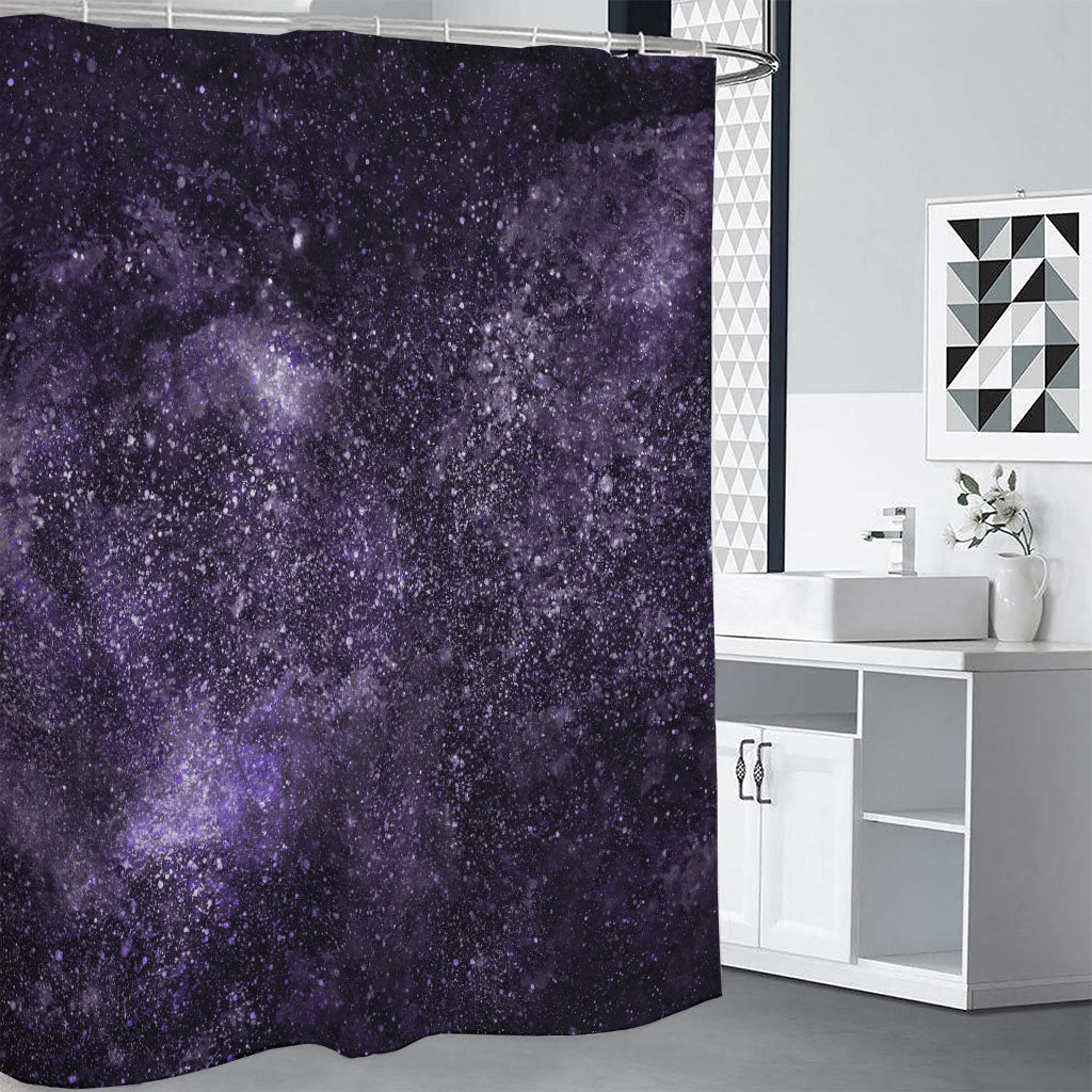 Dark Purple Cosmos Galaxy Space Print Premium Shower Curtain