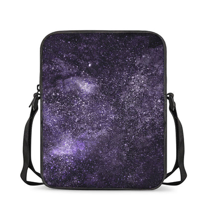 Dark Purple Cosmos Galaxy Space Print Rectangular Crossbody Bag