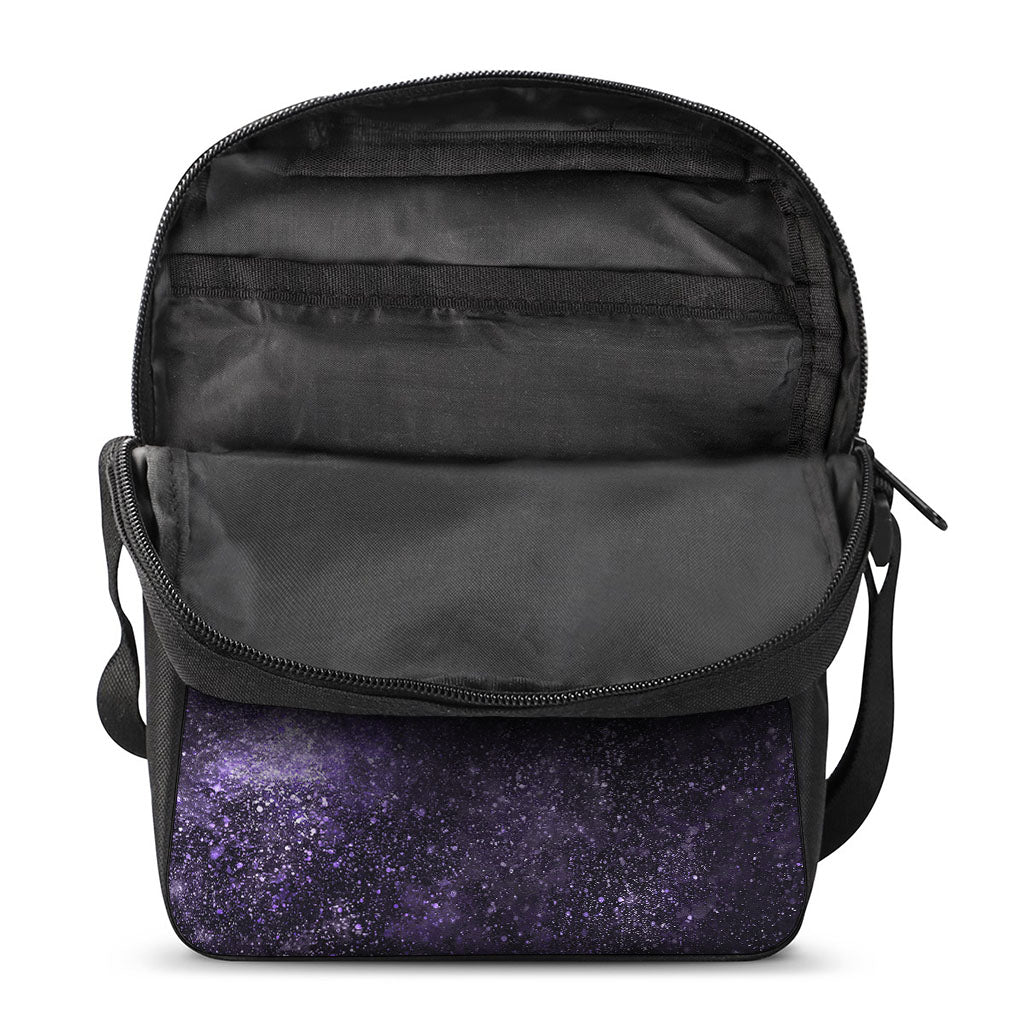 Dark Purple Cosmos Galaxy Space Print Rectangular Crossbody Bag