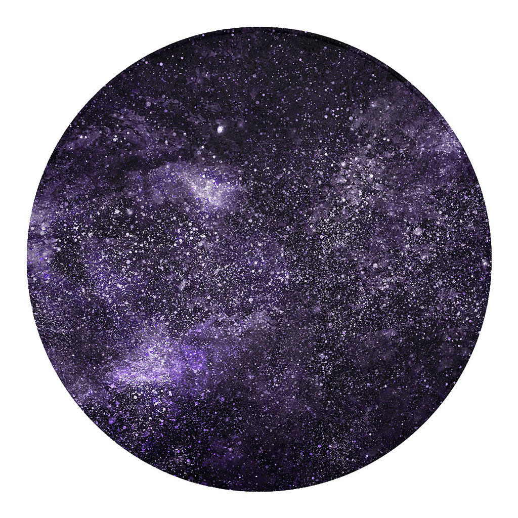 Dark Purple Cosmos Galaxy Space Print Round Blanket