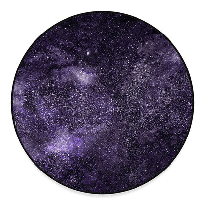 Dark Purple Cosmos Galaxy Space Print Round Floor Mat