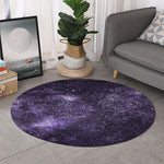 Dark Purple Cosmos Galaxy Space Print Round Rug