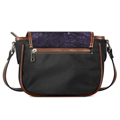 Dark Purple Cosmos Galaxy Space Print Saddle Bag